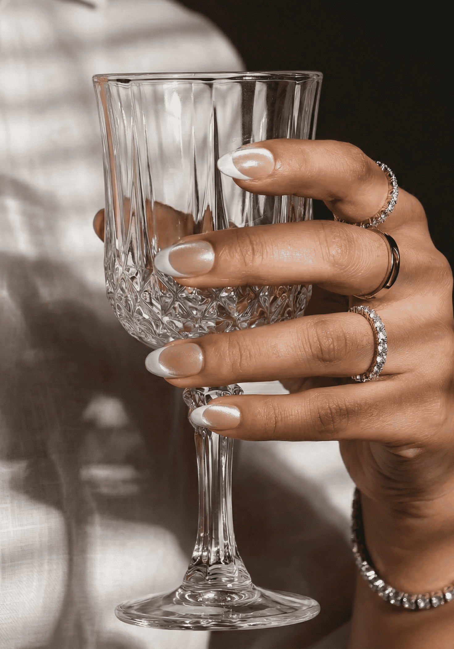 tich press on nails/French chrome 