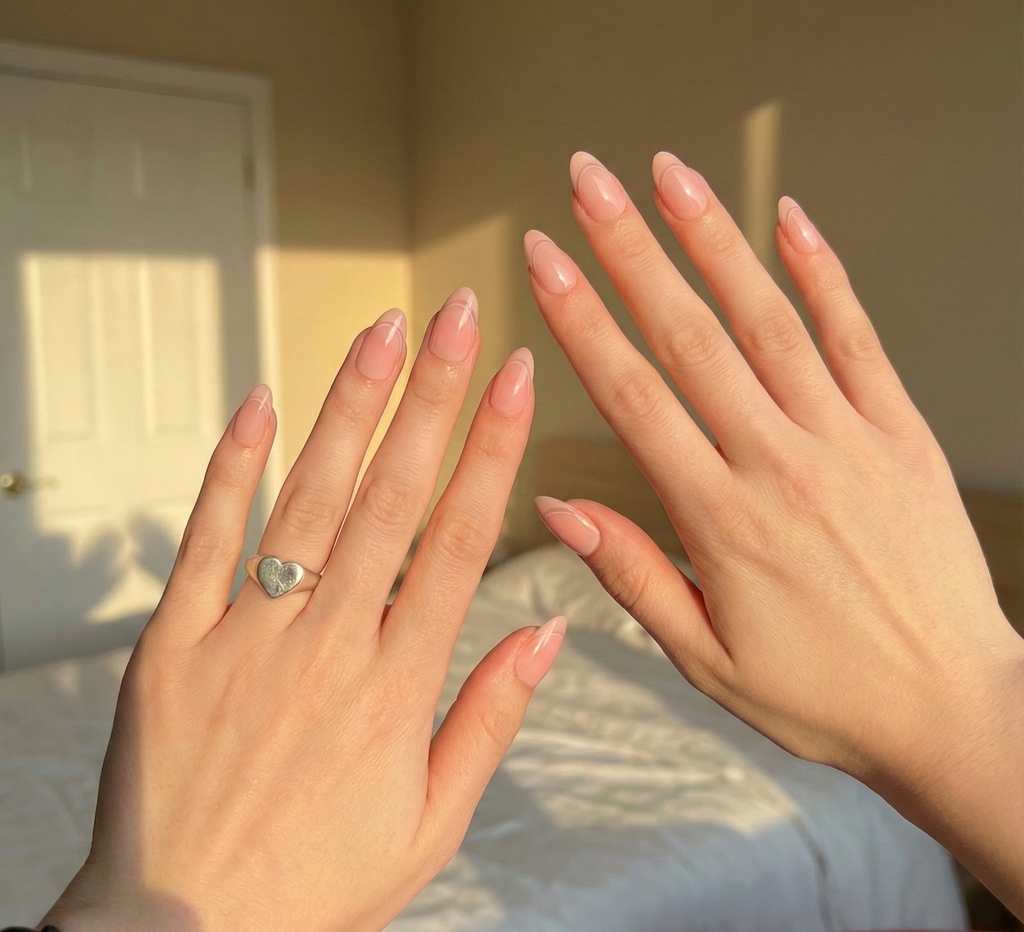 Pink French press on nails | Soft gel | 30 nails | Reusable